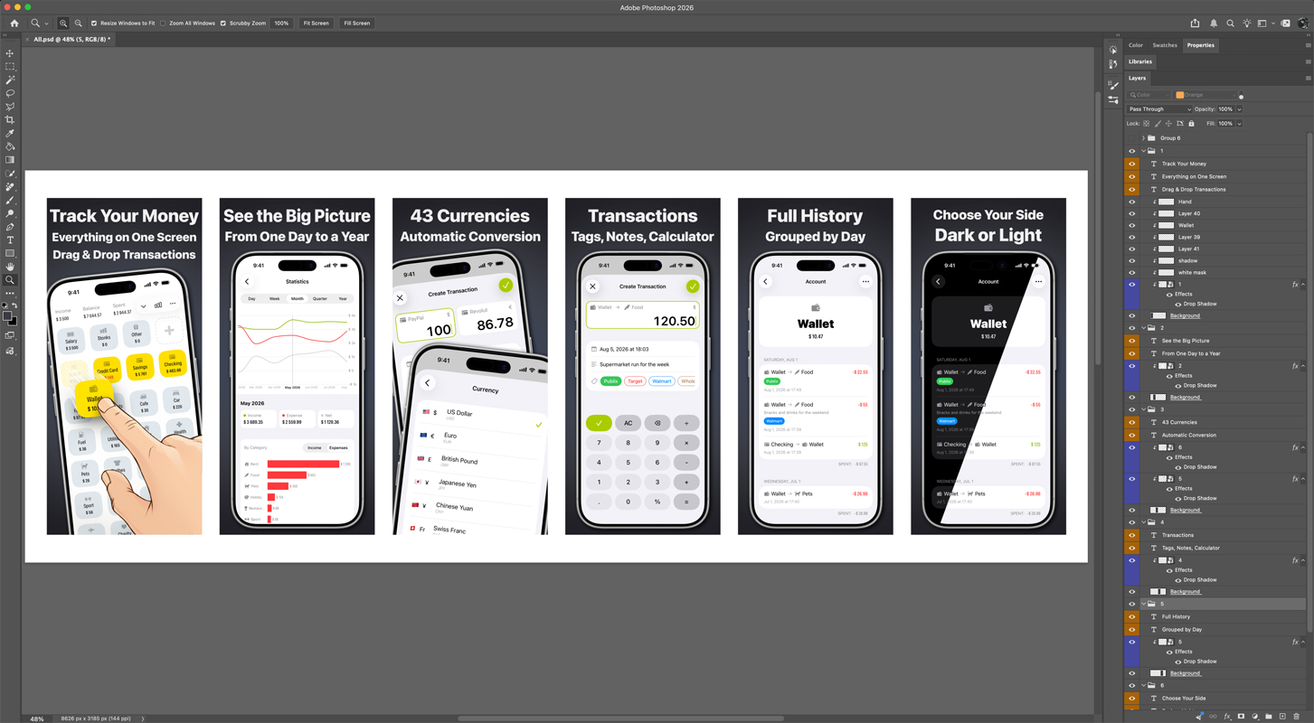 The App Store screenshots were also made from scratch.